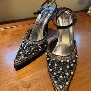 Anne Michelle Fuel 65 Beaded Sequined Heels